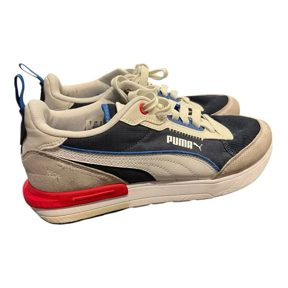 PUMA R22 Men’s Size 8  or Women’s 9.5 Blue/White/Gray/Red‎ – Athletic Lifestyle